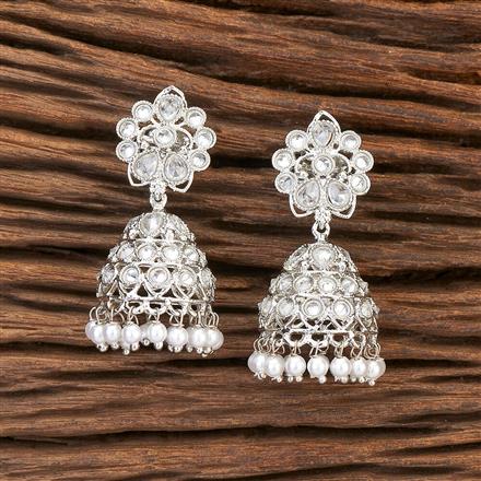 Antique Jhumki With Rhodium Plating