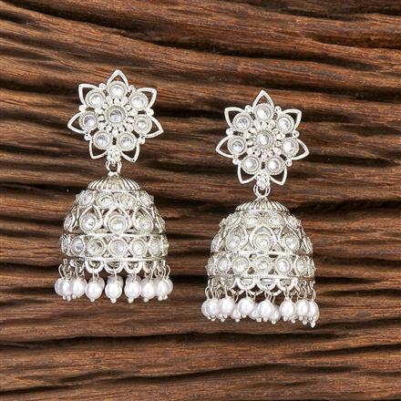 Antique Jhumki With Rhodium Plating