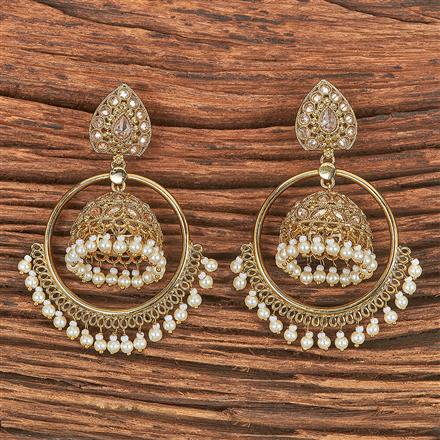 Antique Moti Earring With Mehndi Plating