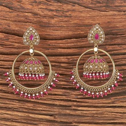 Antique Moti Earring With Mehndi Plating