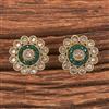 Antique Reverse Ad Stone Earring With Mehndi Plating