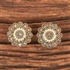 Antique Reverse Ad Stone Earring With Mehndi Plating