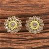 Antique Reverse Ad Stone Earring With Mehndi Plating