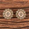 Antique Reverse Ad Stone Earring With Mehndi Plating