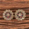 Antique Reverse Ad Stone Earring With Mehndi Plating