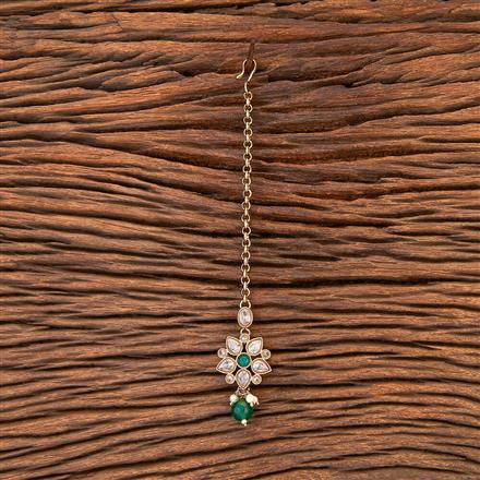 Antique Reverse Ad Stone Tikka With Mehndi Plating