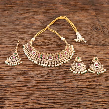 Antique Mukut Necklace With Gold Plating