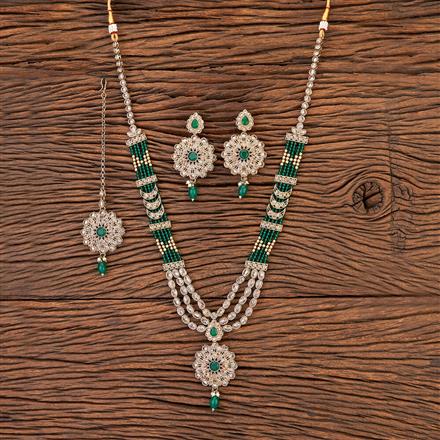 Antique Long Necklace With Mehndi Plating