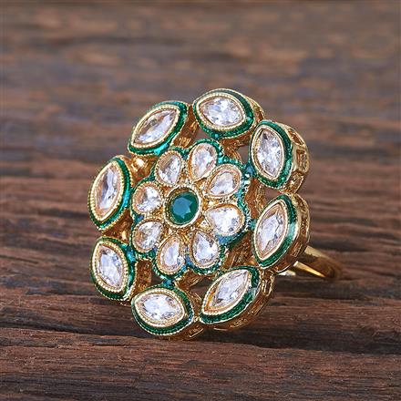 Antique Meenakari Ring With Gold Plating