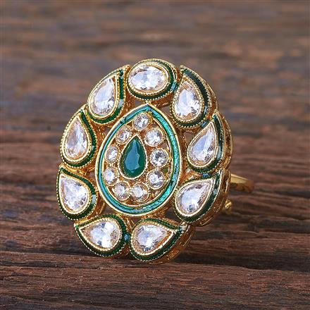 Antique Meenakari Ring With Gold Plating