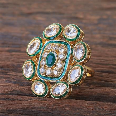 Antique Meenakari Ring With Gold Plating
