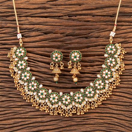 Antique Classic Necklace With Matte Gold Plating