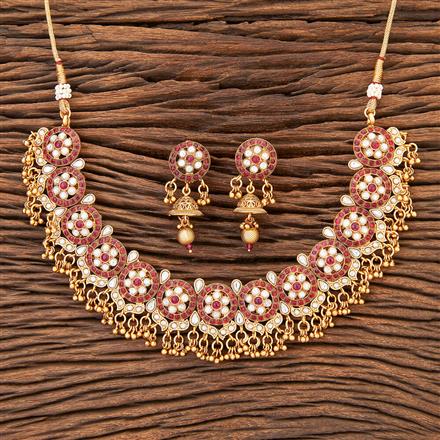 Antique Classic Necklace With Matte Gold Plating