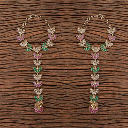 Antique Reverse Ad Stone Hath Pan With Mehndi Plating