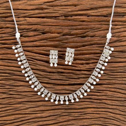 Antique Delicate Necklace With Rhodium Plating