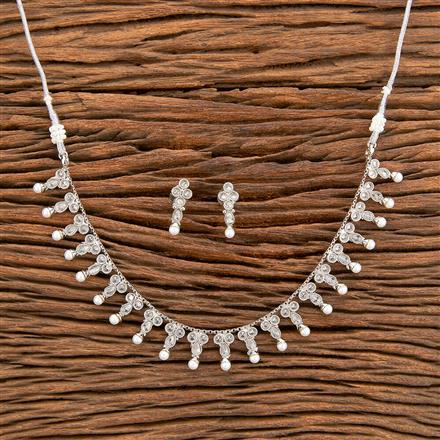 Antique Delicate Necklace With Rhodium Plating