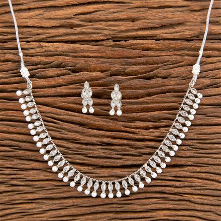 Antique Delicate Necklace With Rhodium Plating