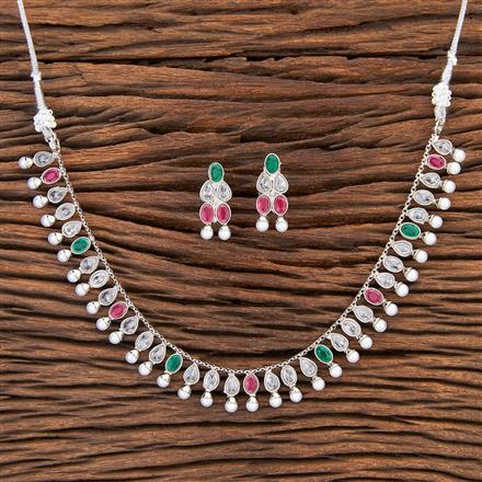 Antique Delicate Necklace With Rhodium Plating