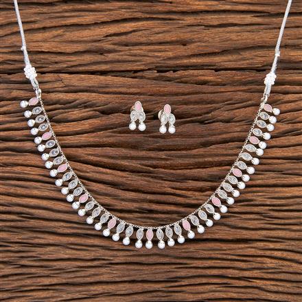 Antique Delicate Necklace With Rhodium Plating