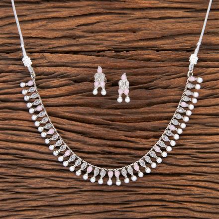 Antique Delicate Necklace With Rhodium Plating