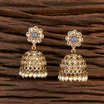 Antique Jhumki With Mehndi Plating