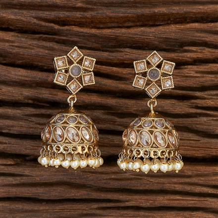 Antique Delicate Earring With Mehndi Plating