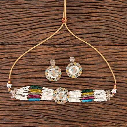 Antique Choker Necklace With Mehndi Plating