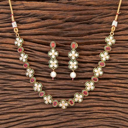 Antique Meenakari Necklace With Gold Plating