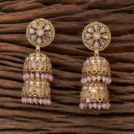 Antique Double Jhumki With Mehndi Plating