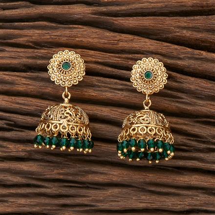 Antique Jhumki With Matte Gold Plating