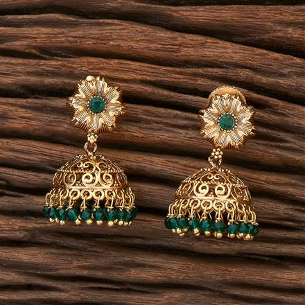 Antique Jhumki With Matte Gold Plating