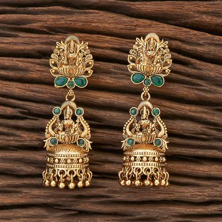 Antique Temple Earring With Matte Gold Plating