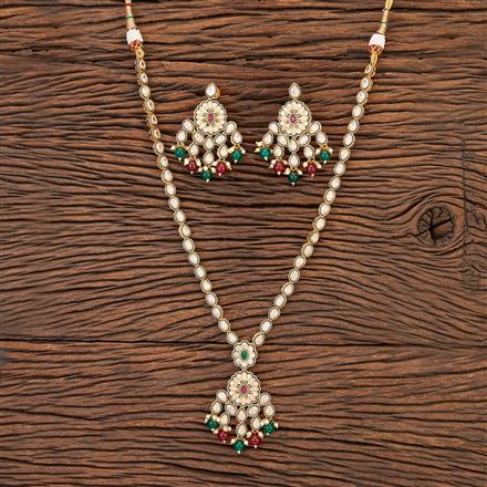 Antique Pearl Necklace With Matte Gold Plating