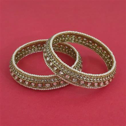 Antique Moti Bangles With Mehndi Plating
