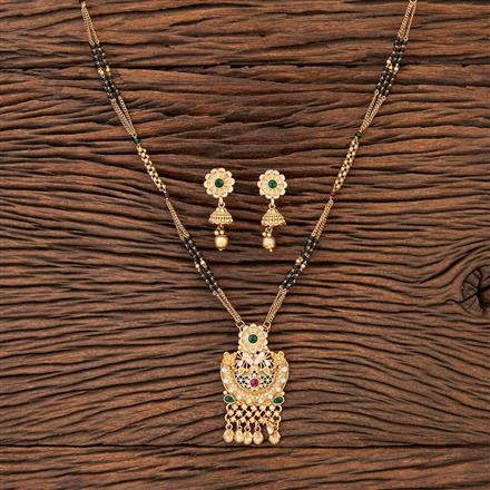 Antique Meenakari Mangalsutra With Matte Gold Plating