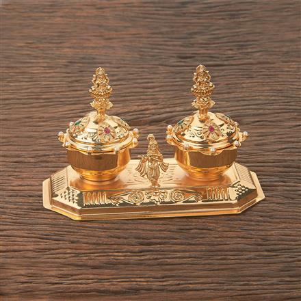 Antique Classic Sindoor Box With Gold Plating