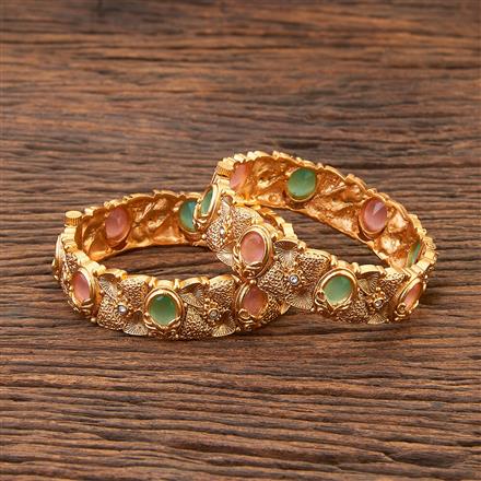 Antique Openable Bangles With Matte Gold Plating