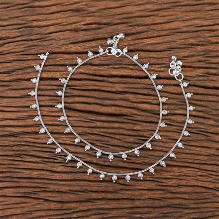 Antique Delicate Payal With Rhodium Plating