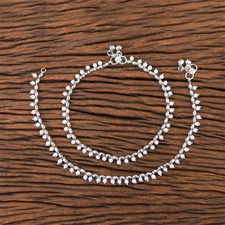 Antique Delicate Payal With Rhodium Plating