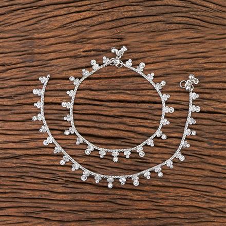 Antique Delicate Payal With Rhodium Plating