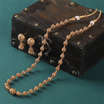 Antique Mala Necklace With Matte Gold Plating