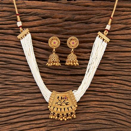 Antique Choker Necklace With Matte Gold Plating