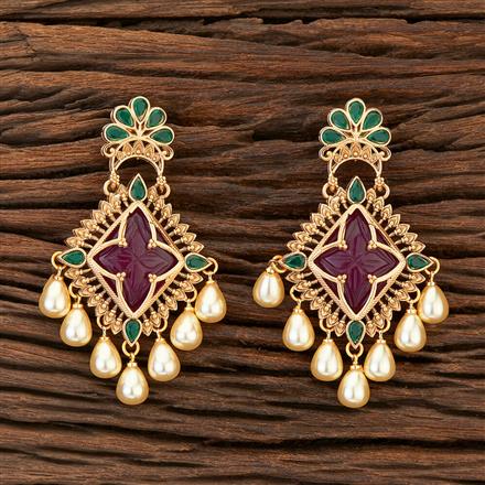 Antique Classic Earring With Matte Gold Plating