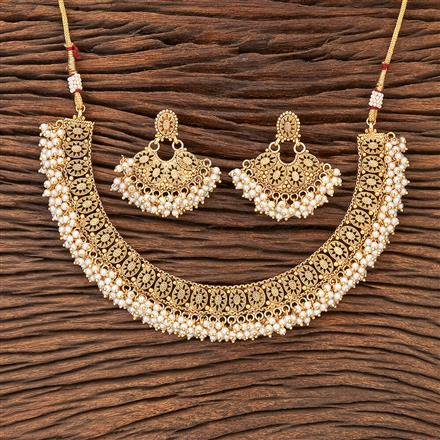 Antique Pearl Necklace With Gold Plating