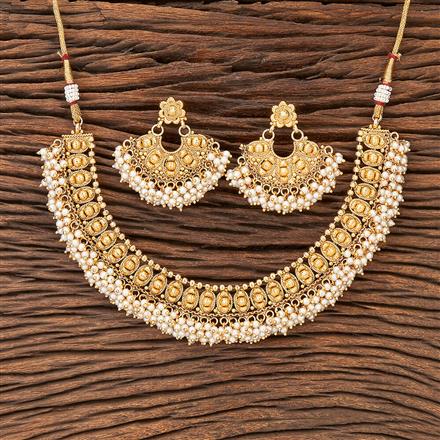 Antique Pearl Necklace With Gold Plating