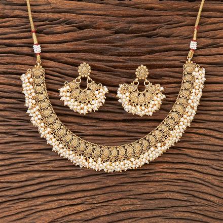 Antique Pearl Necklace With Gold Plating