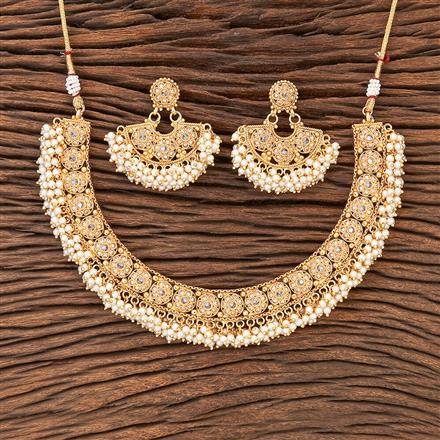 Antique Moti Necklace With Gold Plating
