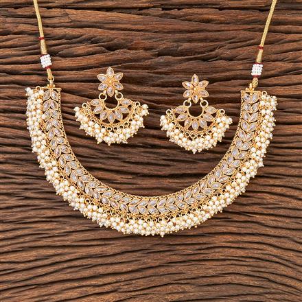 Antique Moti Necklace With Gold Plating