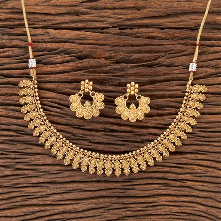 Antique Plain Gold Necklace With Gold Plating