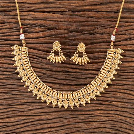 Antique Plain Gold Necklace With Gold Plating